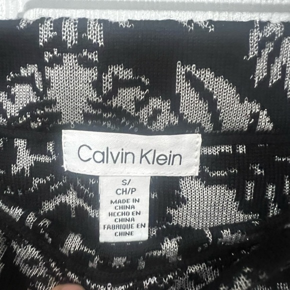 Calvin Klein Pull on Elegant Black and Gray Patterned Skirt - Picture 2 of 4